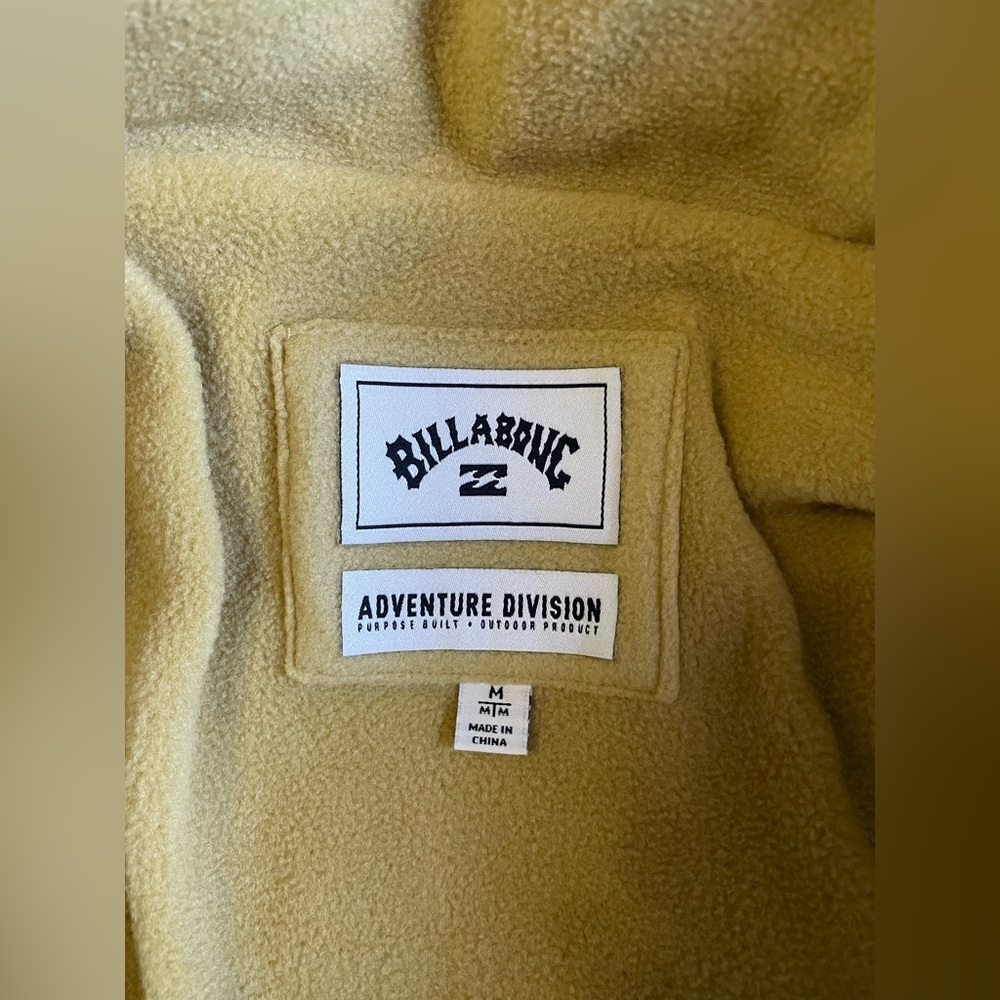 Billabong Adventure Division Quilted Yellow & Cream Sherpa Jacket - Picture 12 of 15